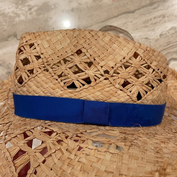 Rag & Bone straw hat with blue ribbon! NWOT - Picture 10 of 11